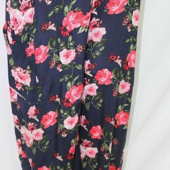 UMGEE SIZE LARGE NAVY FLORAL CROP CRIS CROSS ROMPER - Picture 8 of 12